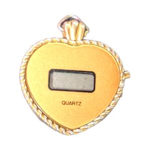 Gold Heart Quartz Pendant Watch